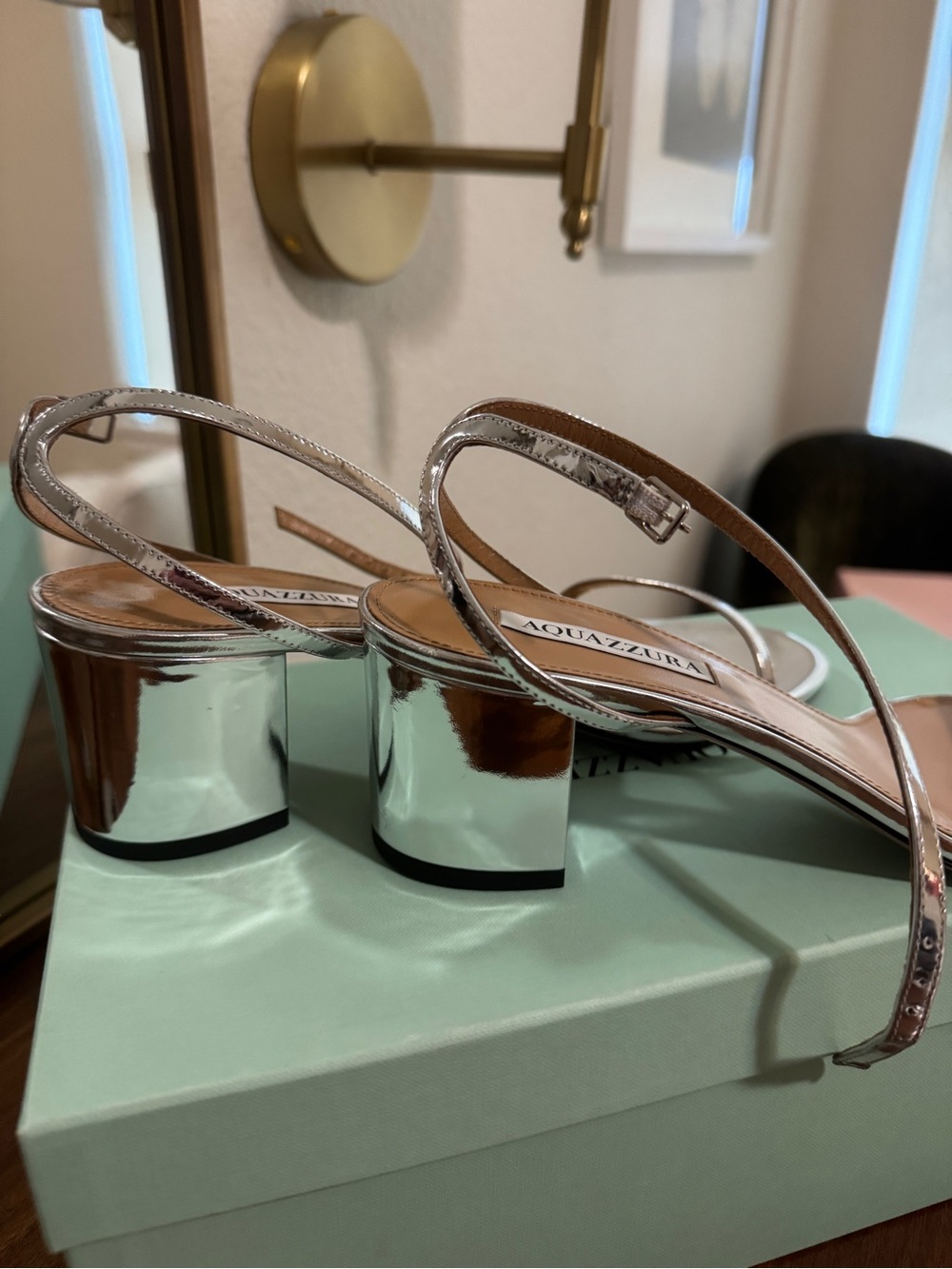Aquazzura Metallic Silver Olie Open toe sandals (size 9) - Picture 4 of 4